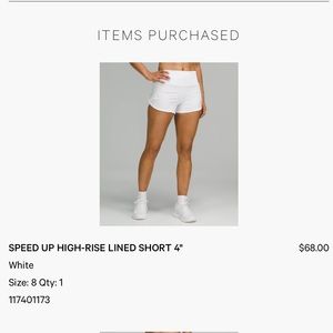 Lululemon Speed Up High-Rise Lined Short 4”